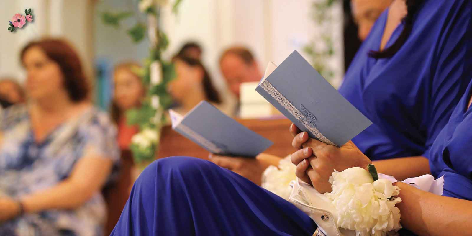 Libretto Messa Damigelle in blu seguono la cerimonia sul libretto messa