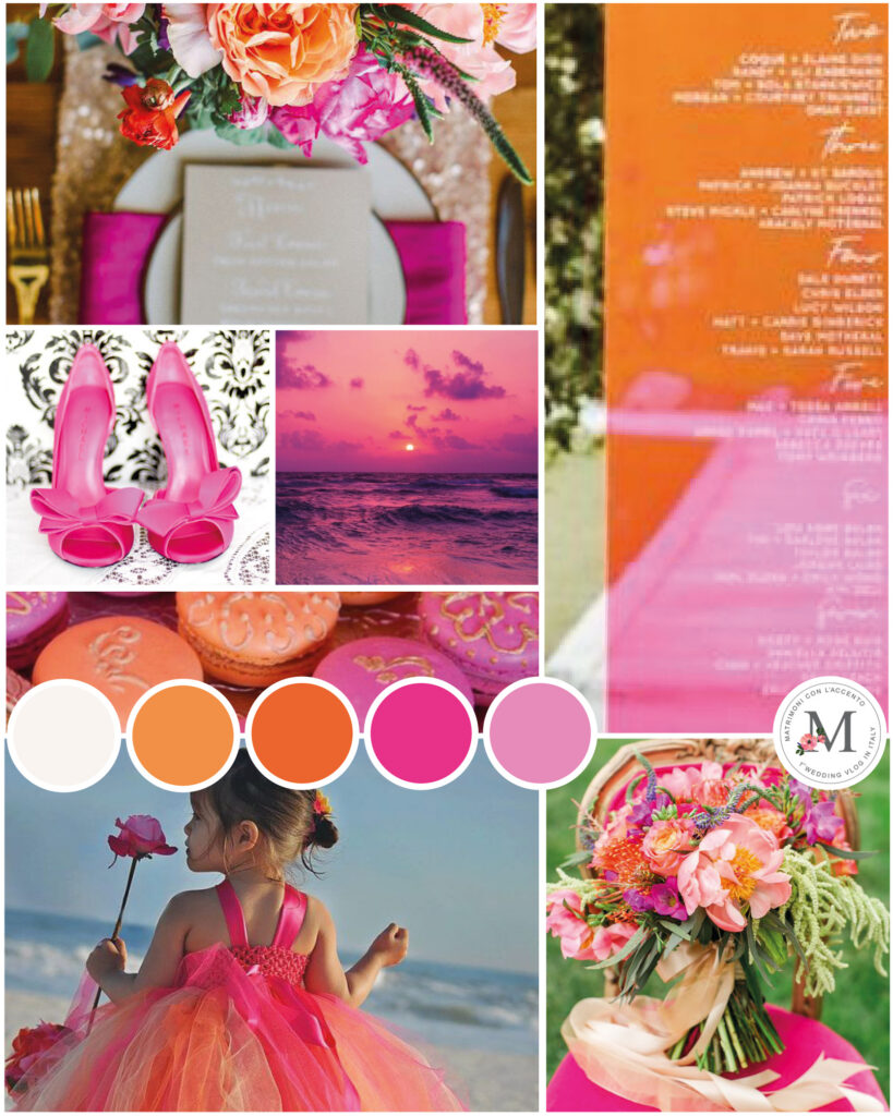 Matrimonio colorato - palette di Roberta Patanè Weddings arancione e fucsia