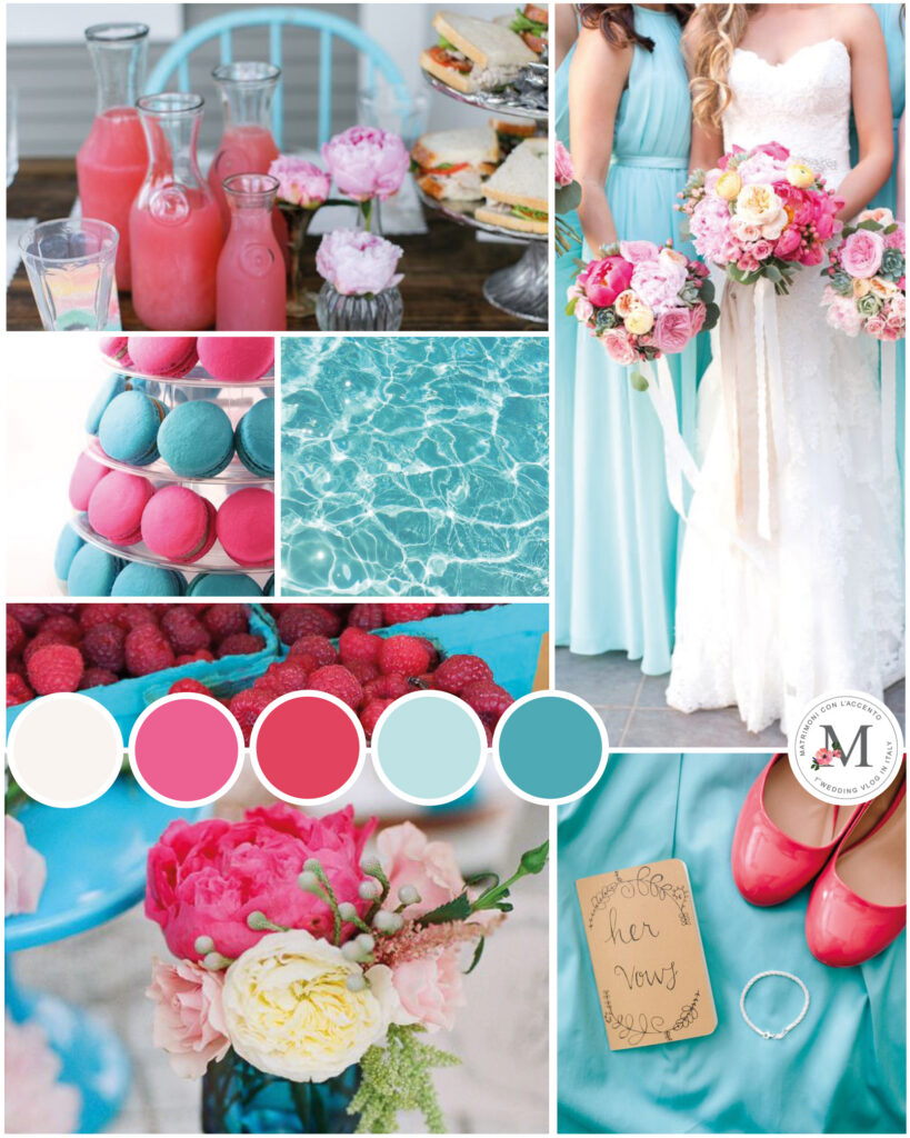 Palette fresca rosso lampone e turchese © Roberta Patanè Weddings