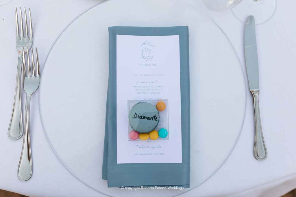 Segnaposto per bambini - macaron con smarties nominativo