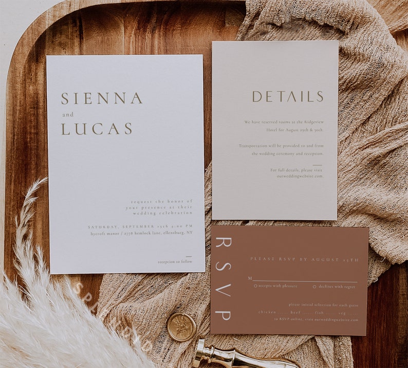 Partecipazione di matrimonio elegante