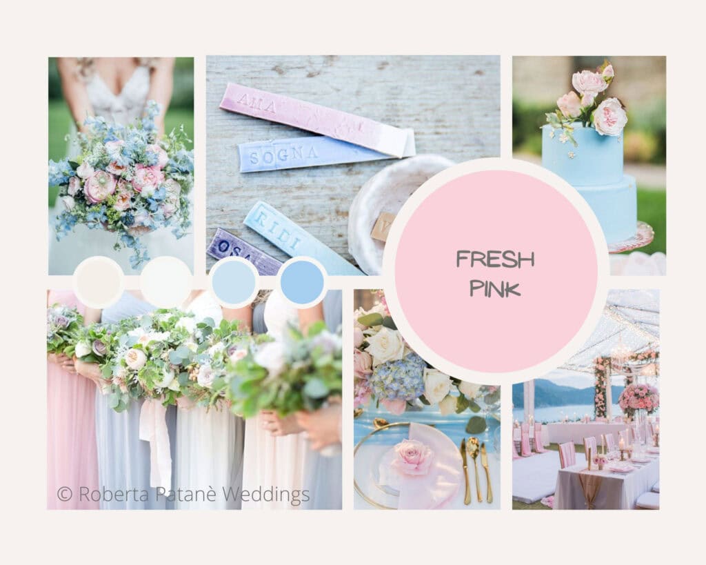 Matrimonio rosa cipria: palette n.2 firmata Roberta Patanè Weddings - fresh pink