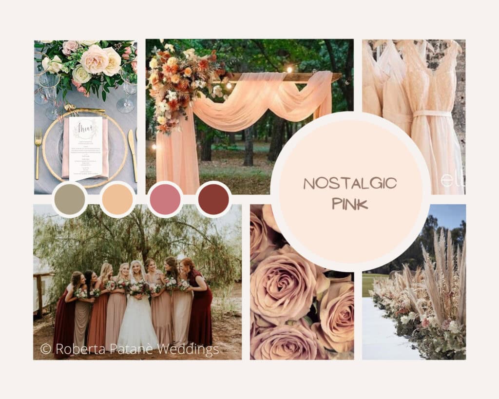 Matrimonio rosa cipria: palette n.3 firmata Roberta Patanè Weddings - nostalgic pink