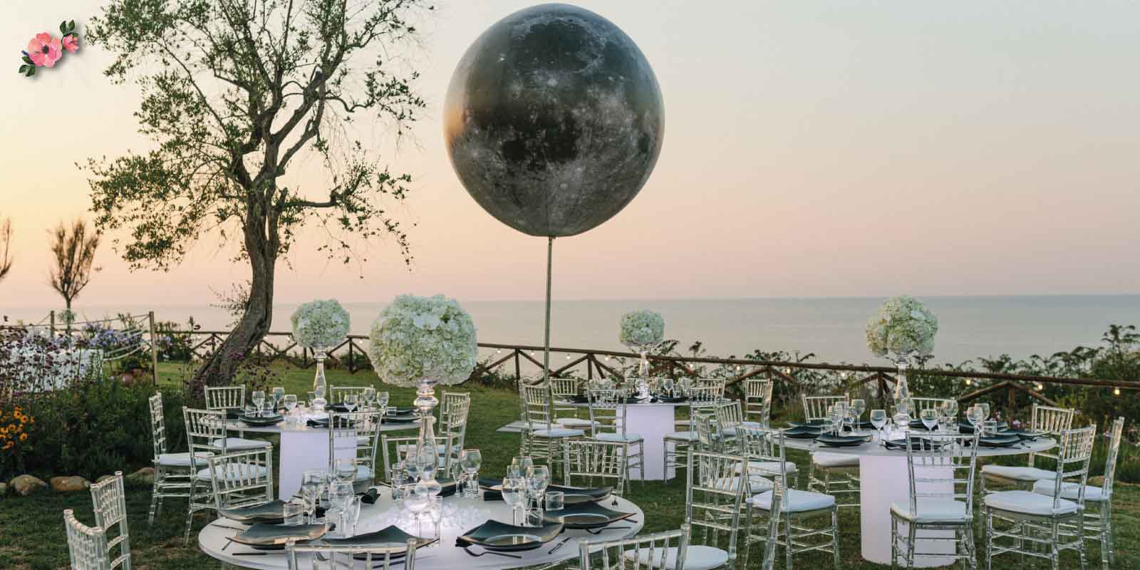 Progettare un matrimonio by Roberta Patanè Progettare un matrimonio: la sfera come elemento del matrimonio a tema luna