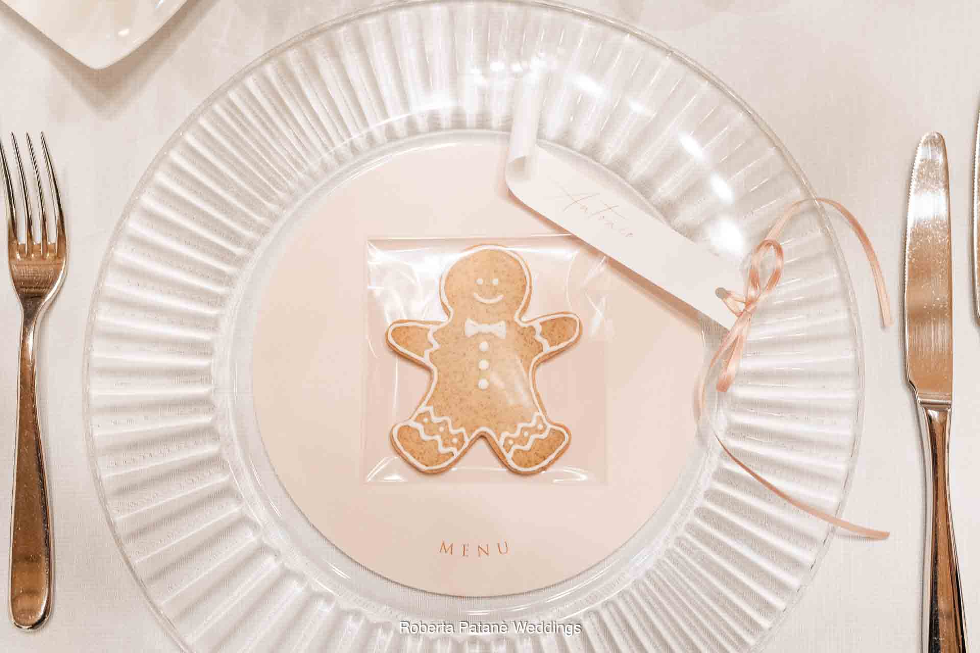 Segnaposto natalizio matrimonio mise-en-place table setting